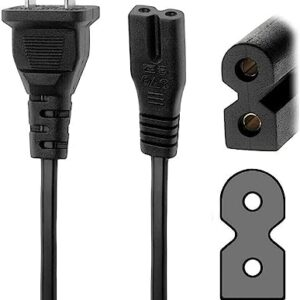 Xzrucst 6Ft 2 Prong Polarized Power Cord for Arris Router Modem; Vizio Sharp Sanyo Emerson TV; Sony Playstation 1 2 PS1 PS2 XB DC Console System; Bose Companion 3 5 Speaker Audio System AC Wall Cable