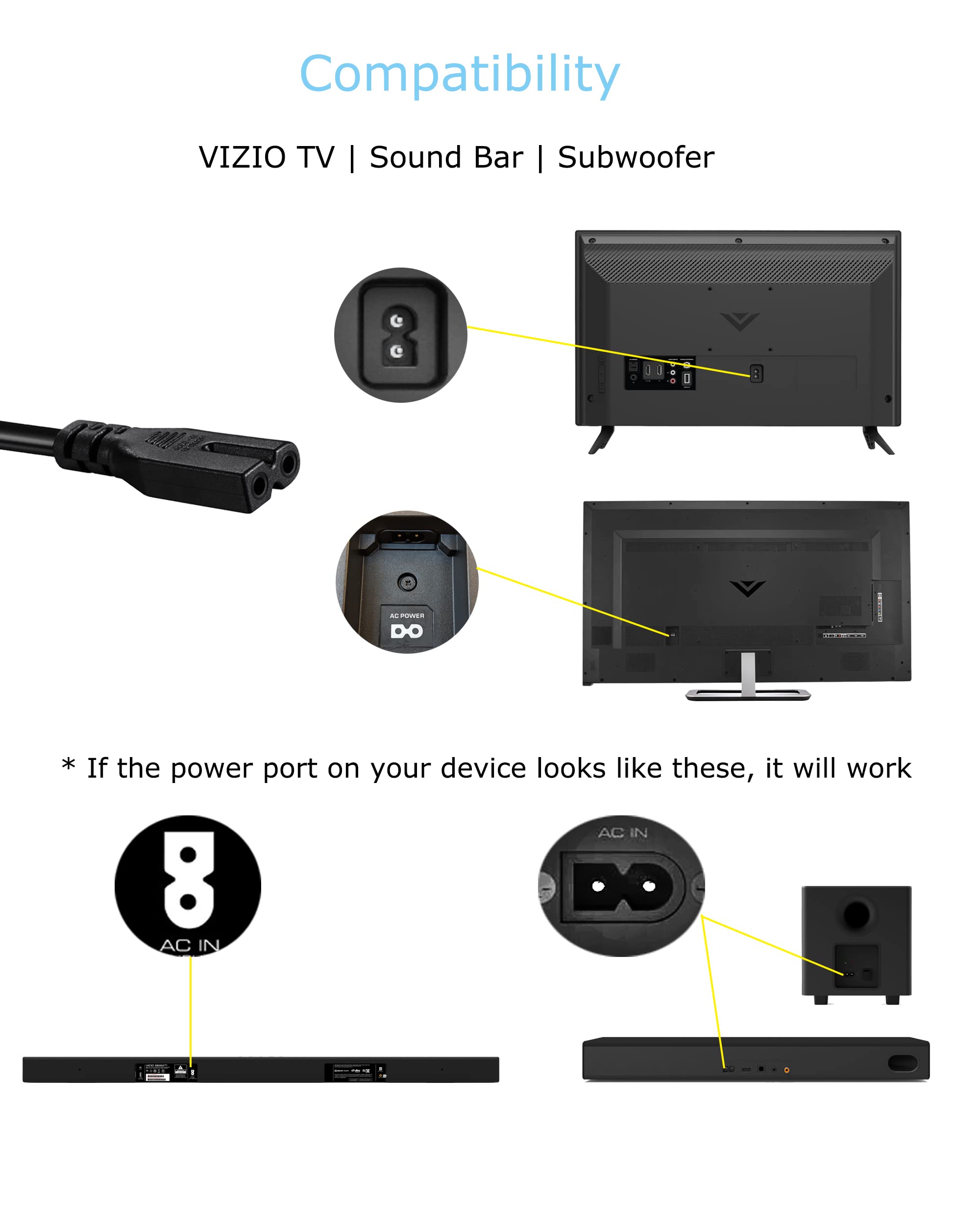 Parthcksi AC Power Cord Cable Plug Compatible with Bose Powered Acoustimass Module 3 9 25 6 Speaker System