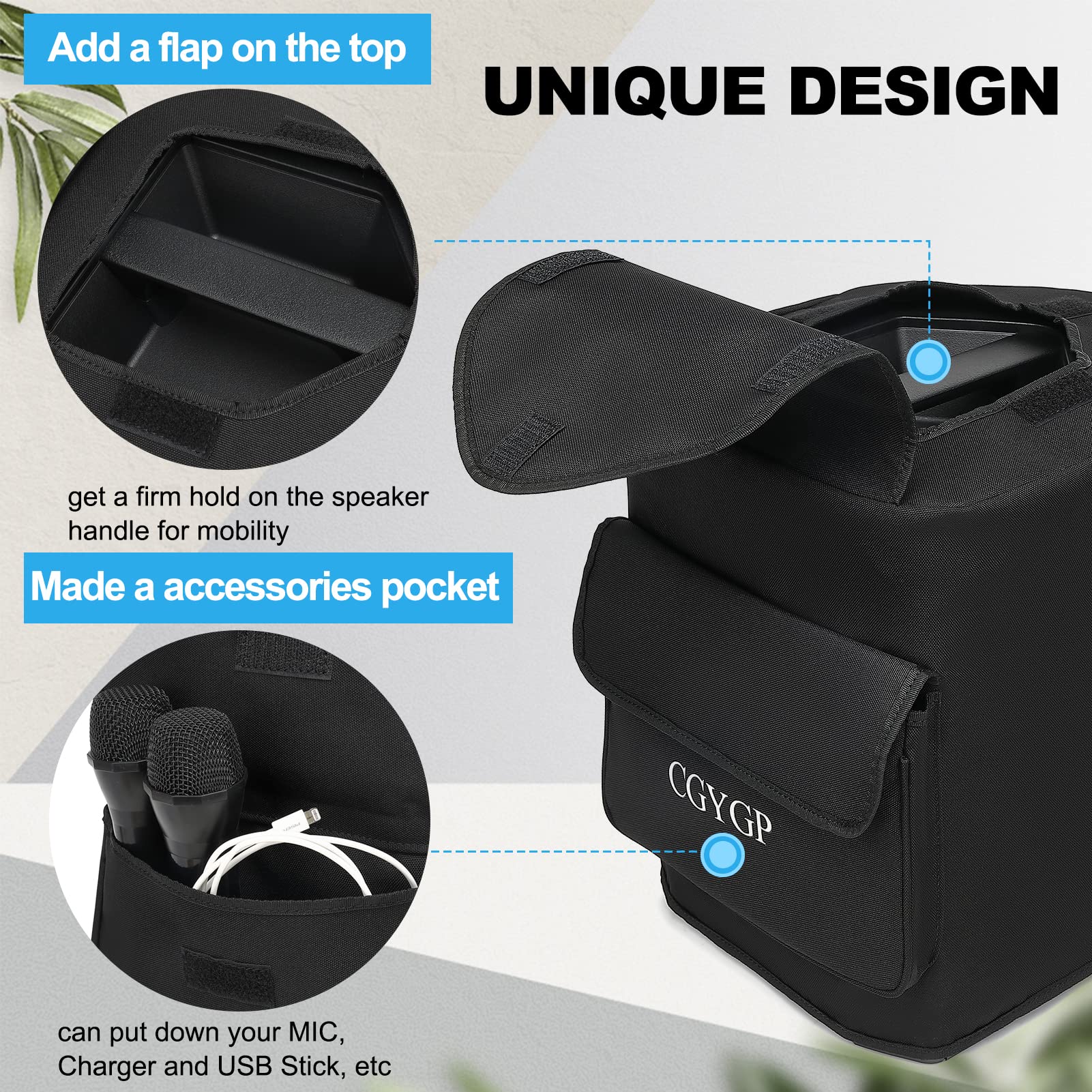 Speaker Cover Compatible for Bose S1 Pro, Slip Cover with Pocket for Portable Bluetooth Speaker System