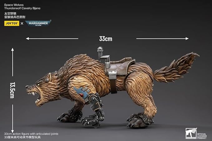 BLOOMAGE JOYTOY (BEIJING) TECH Warhammer 40K: Space Wolves Thunderwolf Cavalry Biane 1:18 Scale Action Figure, Multicolor