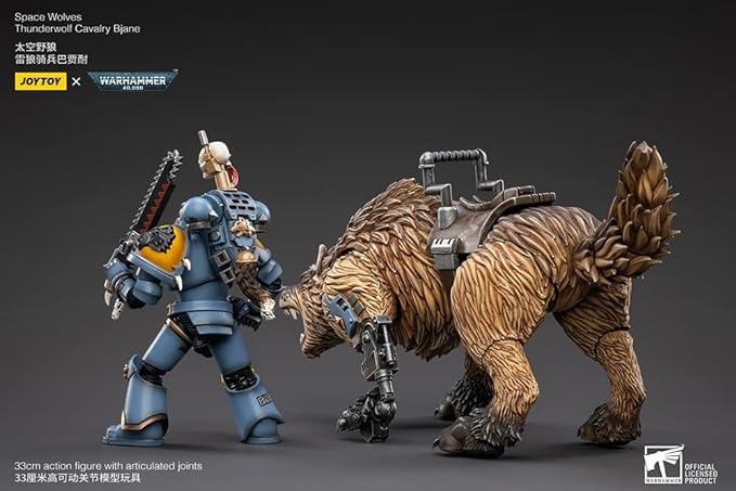 BLOOMAGE JOYTOY (BEIJING) TECH Warhammer 40K: Space Wolves Thunderwolf Cavalry Biane 1:18 Scale Action Figure, Multicolor