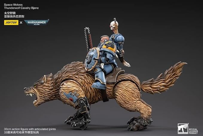 BLOOMAGE JOYTOY (BEIJING) TECH Warhammer 40K: Space Wolves Thunderwolf Cavalry Biane 1:18 Scale Action Figure, Multicolor