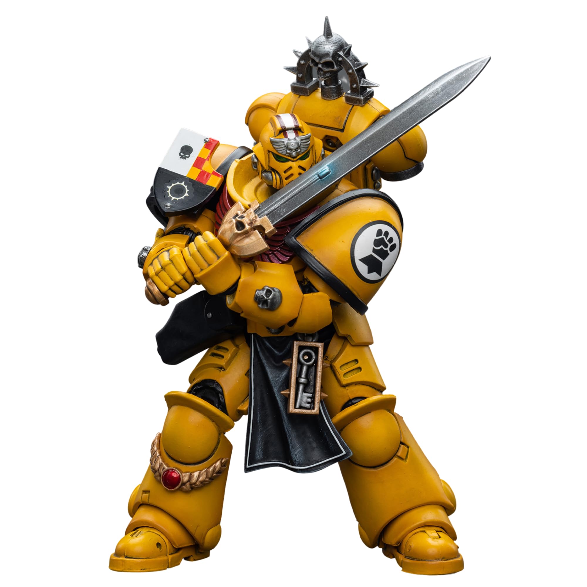 JOYTOY 1/18 Warhammer 40,000 Action Figure Imperial Fists Lieutenant with Power Sword Collection Model (4.8 inch)