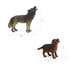 RESTCLOUD 7Pcs Wolf Toy Figurines Set Wolf Animals Figures (Wolf Set A)