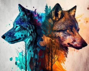 tumovo paint by numbers wolf diy paint by numbers for adults beginner animals paint by number kits on canvas with brushes and acrylic pigment gift for home wall decorations 16"x20"(frameless)