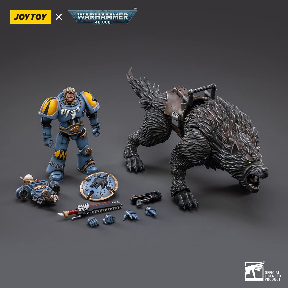 JoyToy Warhammer 40K 1/18 Space Wolves Thunderwolf Cavalry Frode Action Figure Warrior Joy toy Models