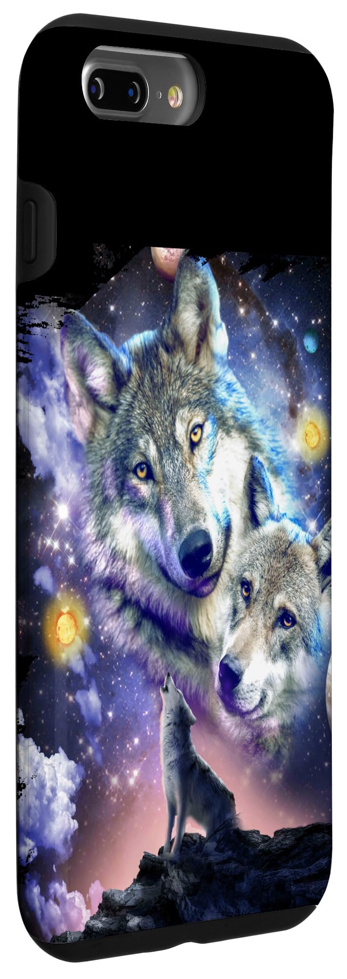 iPhone 7 Plus/8 Plus Cosmic Space Wolf, Wolves Family Howling, Celestial Bond Case