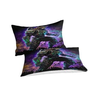 GEEYOU Cosmic Space Wolves 3D Print Quilt Cover Comforter Covers Duvet Cover for Teens and Adults Bedding Set with Pillow Cases with Zipper Closure Soft Microfiber 3 Pieces Queen（228x228cm）