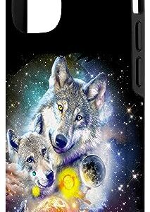 iPhone 13 Pro Cosmic Space Wolf, Wolves Family Howling, Night-time Reunion Case