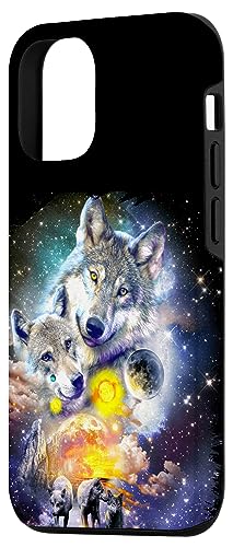 iPhone 13 Pro Cosmic Space Wolf, Wolves Family Howling, Night-time Reunion Case