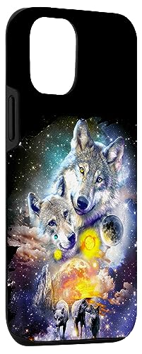 iPhone 13 Pro Cosmic Space Wolf, Wolves Family Howling, Night-time Reunion Case