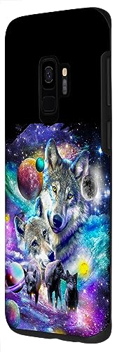 Galaxy S9 Cosmic Space Wolf, Wolves Family Howling, Galactic Howl Case