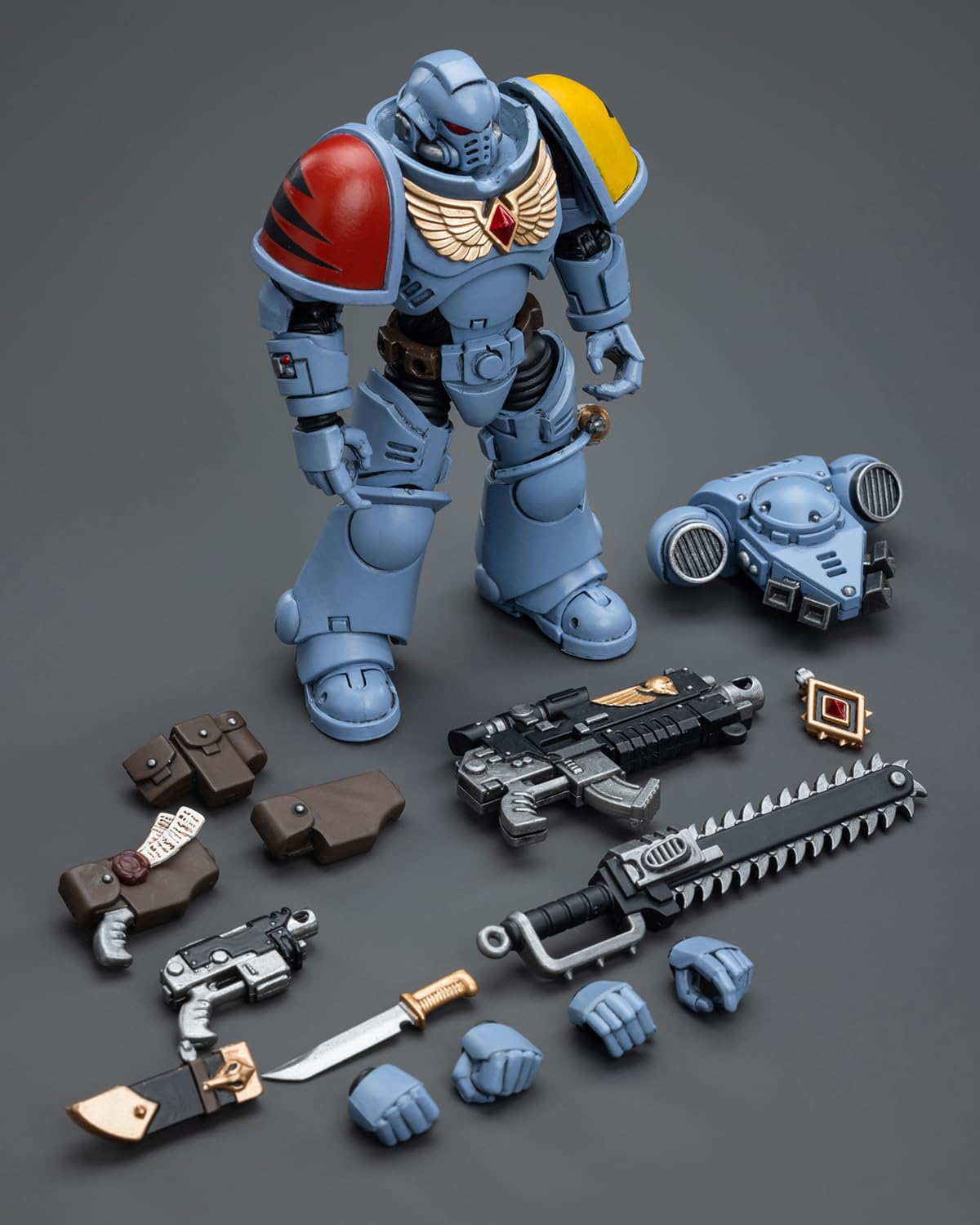 Pipigirl JoyToy 40K Space Marine Genuine License 1/18 Soldier, 4inch Models Space Marines Action Figures Kits (Space Wolves Intercessors)