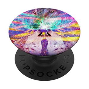 edm trippy wolf rave - space wolves popsockets swappable popgrip