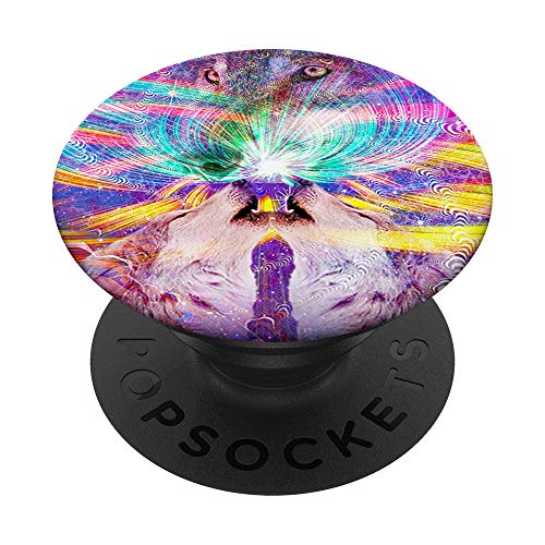 EDM Trippy Wolf Rave - Space Wolves PopSockets Swappable PopGrip