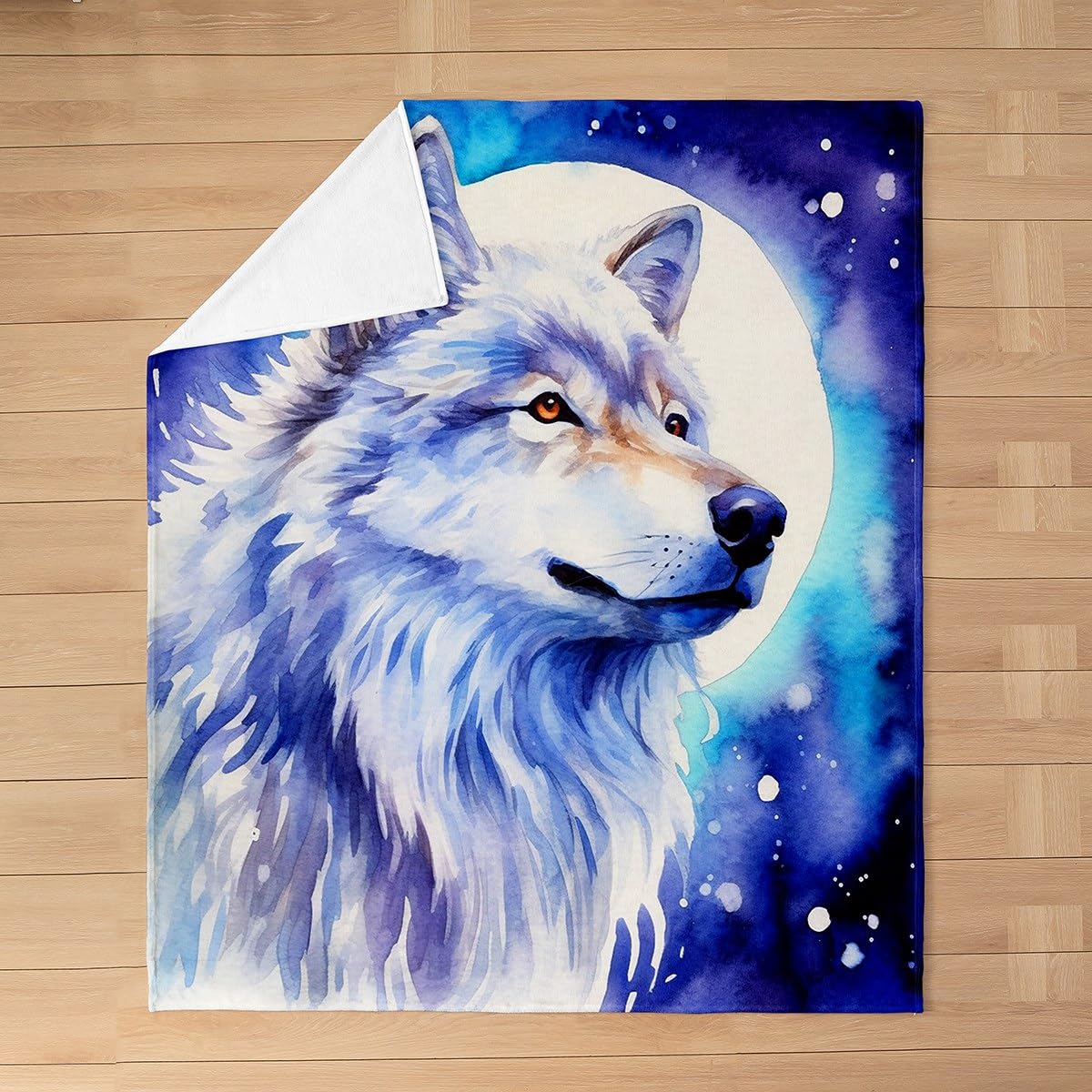 Wolf Fuzzy Blanket Galaxy Wolves Howling Kids Flannel Fleece Throw Blanket Animal Wolves All Season Bed Blanket for Sofa Couch Mountain Moon Wolf Space Outer Sky Plush Blanket 40"x50"