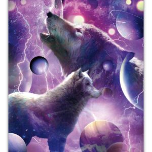 Trends International James Booker - Space Wolves Howling Wall Poster with Magnetic Frame