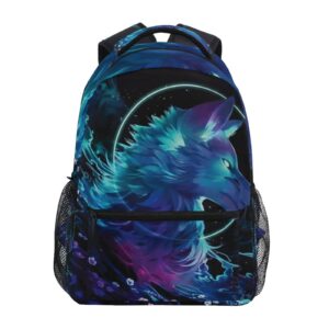 wolf backpack for girls backpack with wolves rainbow animal backpack for school kids bookbag 3rd 4th 5th grade elementary travel laptop shoulder bag students daypacks