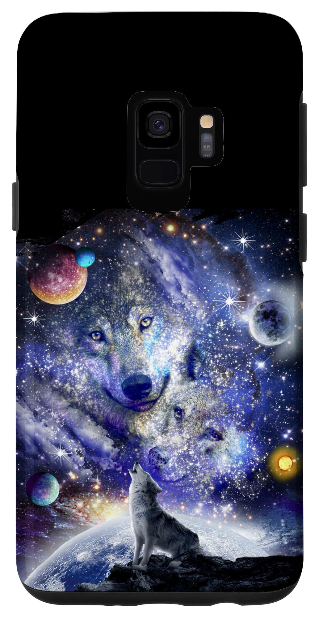 Galaxy S9 Cosmic Space Wolf, Wolves Family Howling, Constellation Case