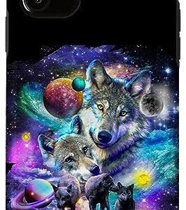 iPhone 11 Cosmic Space Wolf, Wolves Family Howling, Galactic Howl Case