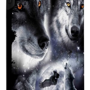 iPhone XS Max Space Wolves 3 Three Snow Wolf Howling At Moon Case