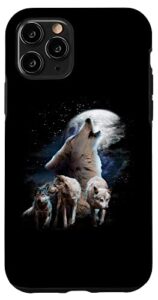 iphone 11 pro space wolves cosmic snow wolf howling at moon case