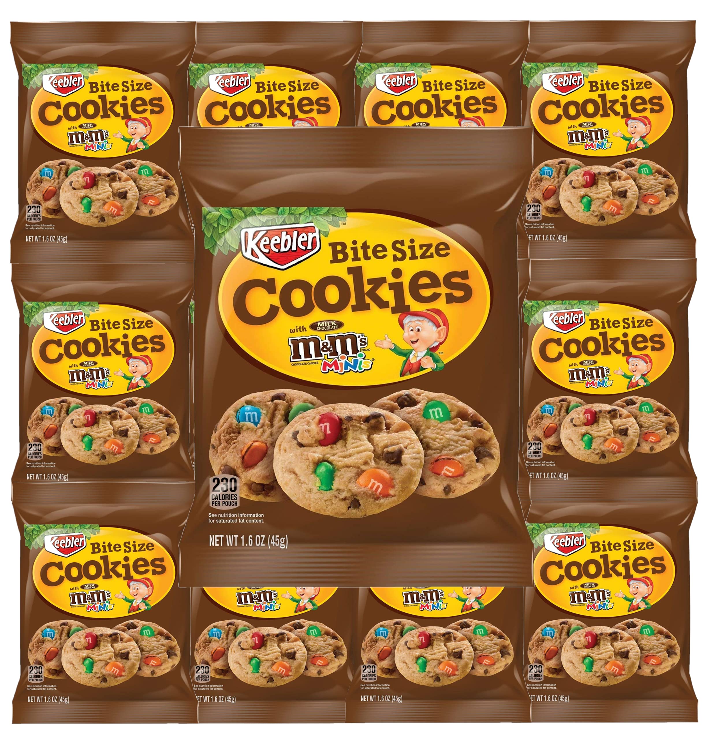 Keebler M&M Cookies, 1.6oz Pouches, 12 Count with Bay Area Marketplace Napkins