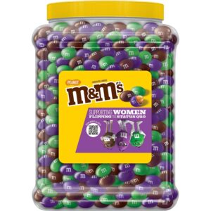 m&m's limited edition peanut milk chocolate candy, featuring purple candy bulk jar (62 oz.)