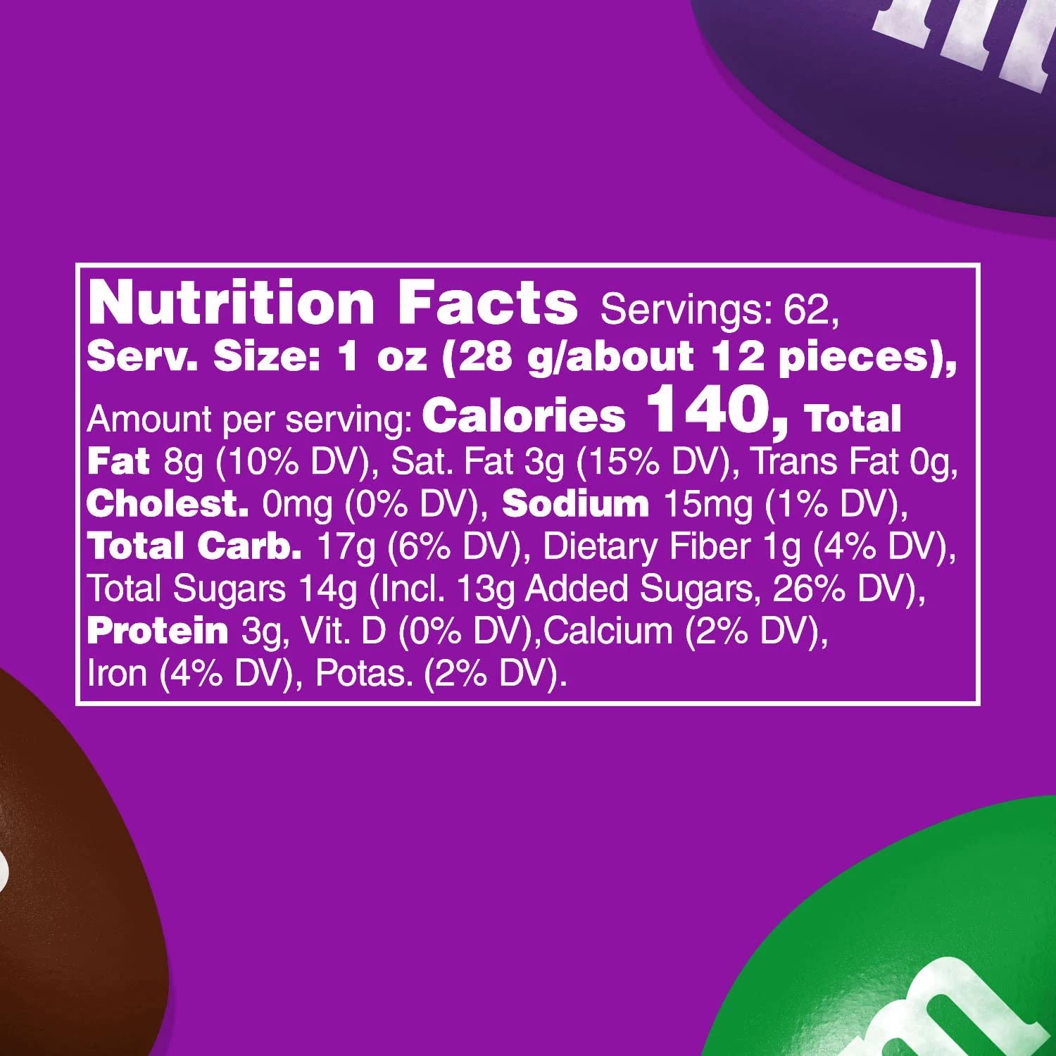 M&M'S Limited Edition Peanut Milk Chocolate Candy, featuring Purple Candy Bulk Jar (62 oz.)