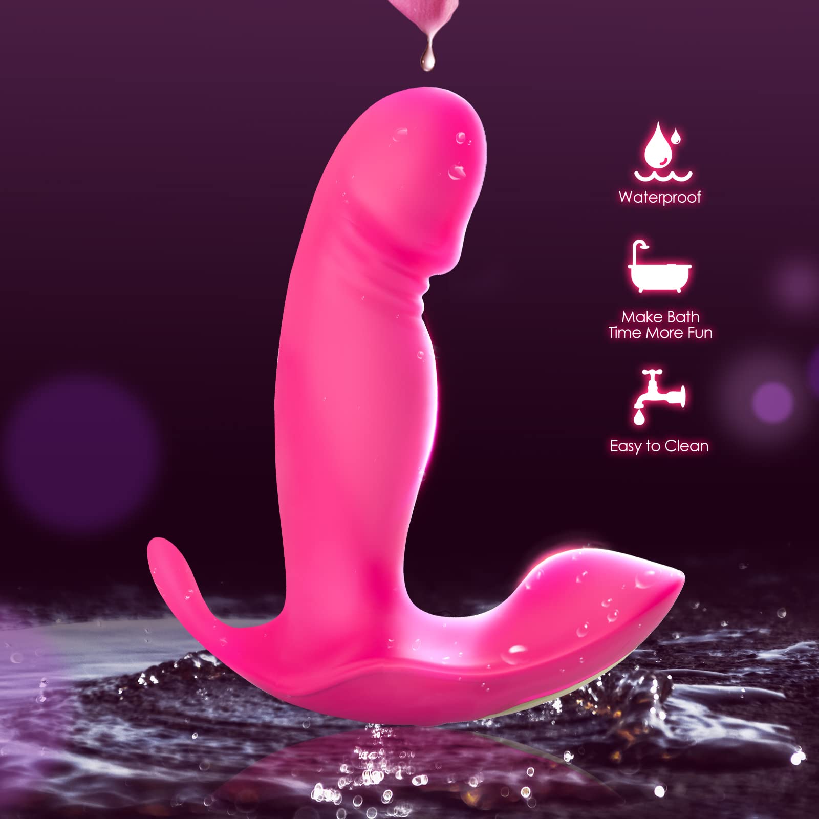 Wearable G Spot Dildo Vibrators Adult Sex Toys for Women or Men, App Remote Control Panty Mini Vibrator with 10 Quickly Wiggling & Vibrating Modes Panties Quite Rose Toy Sex Machine