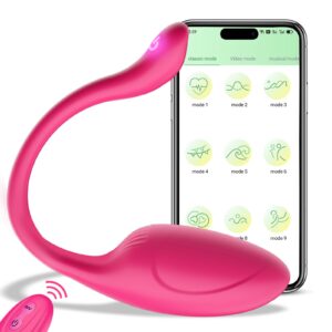 app remote control g-spot panty vibrator, pink fun long distance bluetooth wearable, rechargerable adult sex toys more than 10 vibrations for women and couple, female toy