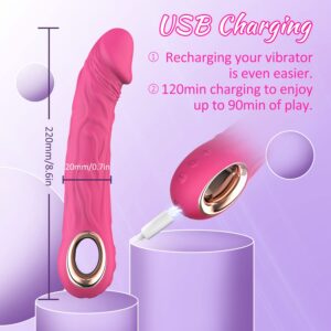 Nosakki Realistic Vibrator Dildo for Women, Sex Toys Clitoris G Spot Anal Stimulator with 10 Powerful Vibration Mode, Adult Toys Waterproof Powerful Vibrator for Couples