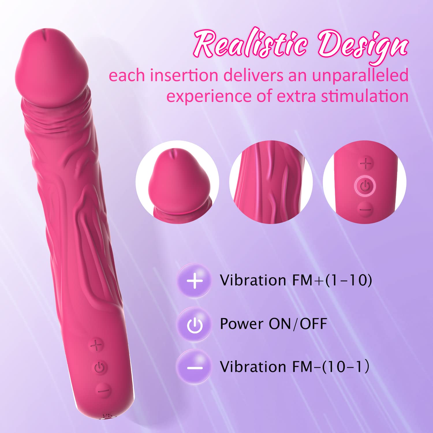 Nosakki Realistic Vibrator Dildo for Women, Sex Toys Clitoris G Spot Anal Stimulator with 10 Powerful Vibration Mode, Adult Toys Waterproof Powerful Vibrator for Couples