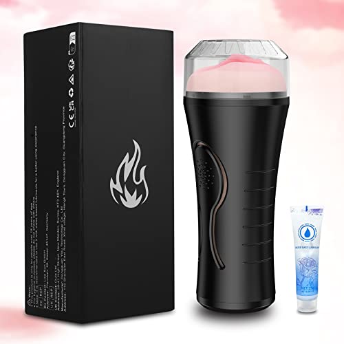 Vibrating Male Masturbator Squeezable Pocket Pussy, Lifelike Textured Vagina, Masturbation Cup with 7.5" Depth, Plump and Soft Fleshy Masturbating Stroker Sex Toy for Men Realistic