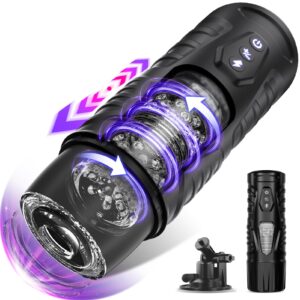 automatic male masturbator sex toys for men - adult toy male sex toys with 7 thrusting & 7 rotating modes,hands free pocket pussy sex machine with visual window & suction base electric penis pump