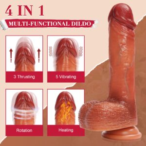 HIVEFUN Thrusting Vibrating Dildo Vibrator Adult Sex Toys, Remote Control Realistic Vibradores Dildos Sex Machine with Suction Cup, Lifelike Silicone Thick G spot Anal Couple Sex Toy for Women and Men