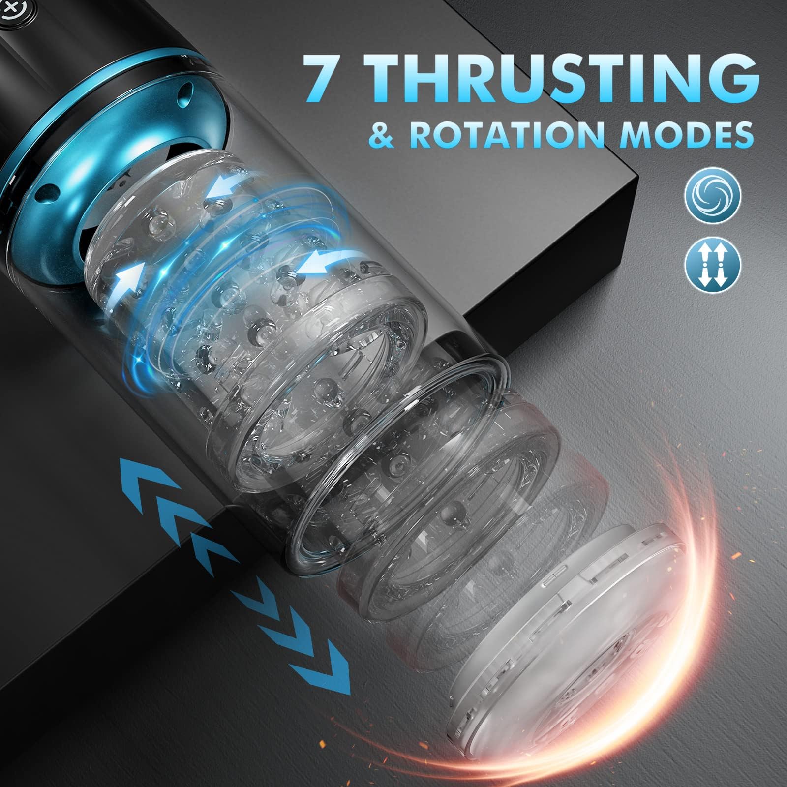 EORONE Male Sex Toys for Men Male Masturbator - Male Sex Toy for Men Adult Toys with 7 Thrusting & Rotating, 50dB Quiet Hands Free Pocket Pussy Stroker, 3D Sleeve Mens Sex Toys Adult Sex Toys & Games