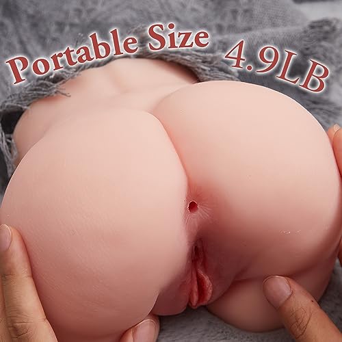 4.9LB Pussy Ass Masturbator with Plump Butt, Portable Pocket Pussy Male Masturbator with 2 holes for Men Masturbation, Adult Toys Sex Doll with Vagina Anal Male Sex Toy for Man Orgasm