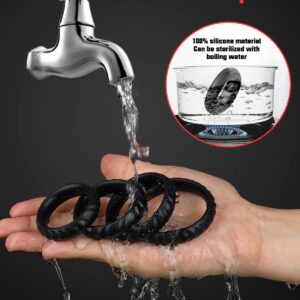 Dovelo Silicone Penis Rings kit, 4 Different Sizes Cock Rings for Men Sex Toy, Adult Sex Toys & Games