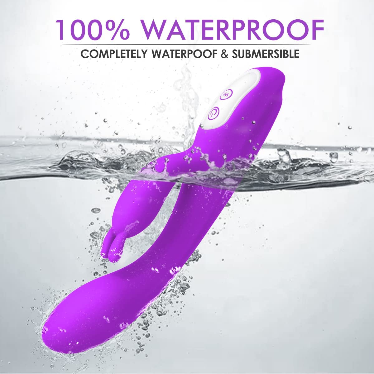 G Spot Rabbit Vibrator with Heating Function and Bunny Ears for Clitoris G-spot Stimulation,Waterproof Dildo with 9 Powerful Vibrations Dual Motor Stimulator for Women or Couple Fun