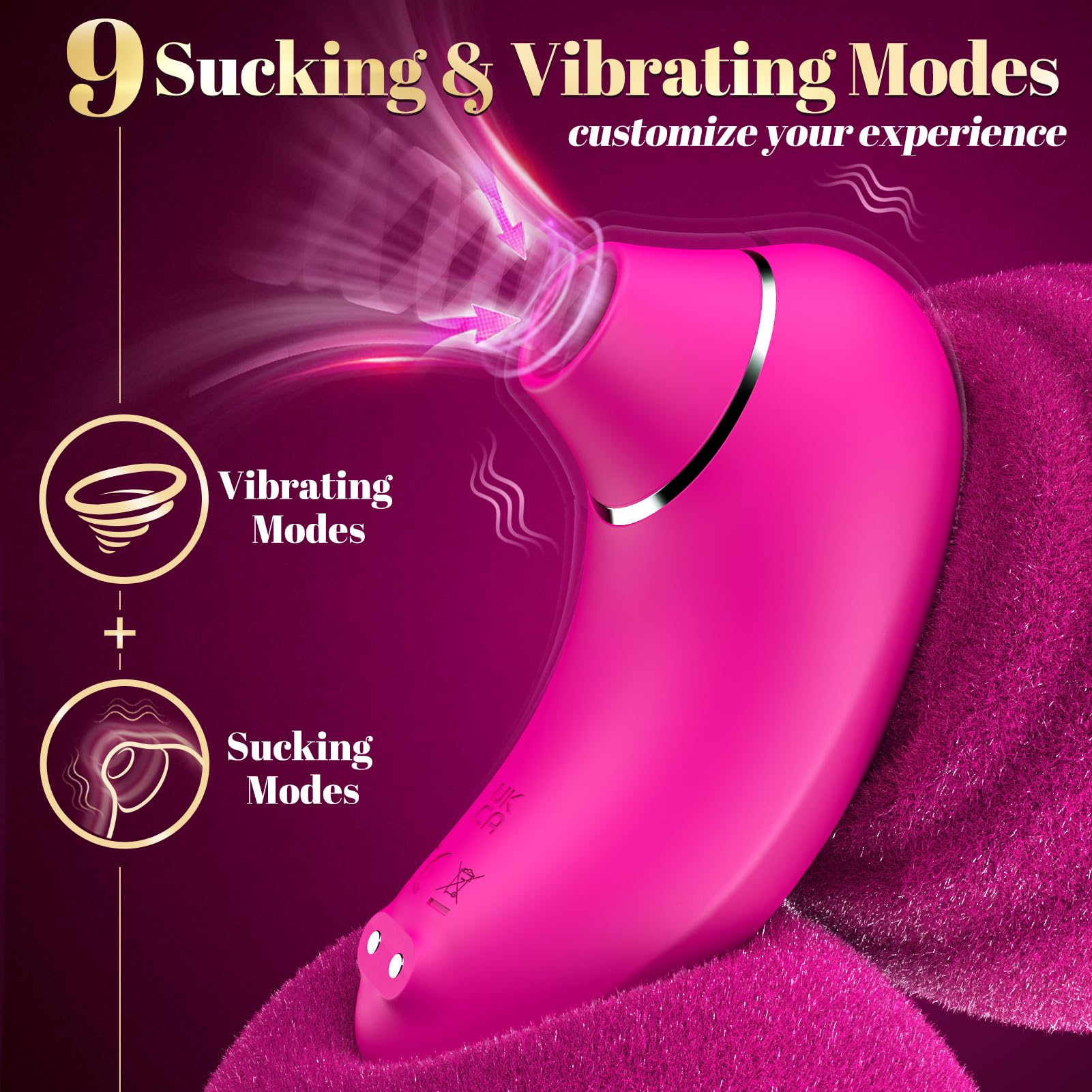 Gasevimo Vibrator Adult Sex Toys for Women - Upgraded Sex Toys Sucking Vibrators Adult Toys, 9 Sucking & Vibrating Rose Sex Toy Nipples Clitoral Stimulator Adult Toy for Female Adults Couples