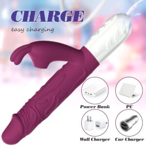 Seukn Female Vibrator Adult Toys for Women,G Spot Vibrator Clitoral Stimulator Rose Sex Toy Realistic Dildo with 7 Vibration Mode, Rabbit Vibrators Adult Sex Toys Sex Machine Anal Toys for Couple