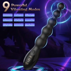 Male Sex Toys Anal Beads Butt Plug - Adult Toys Anal Toys Sex Toys for Men Adult Toy Sex Toy Anal Vibrators Graduated & Display Design Anal Toys Dildo Prostate Massager with 9 Vibration Modes