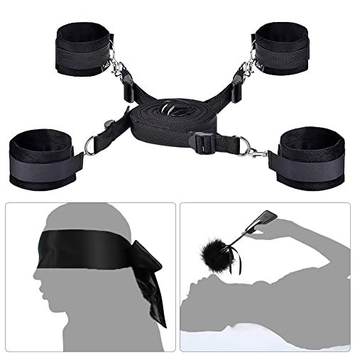 Sex Bondage BDSM Kit UTIMI Restraints Set Sex Toys with Hand Cuffs Ankle Cuff Bondage Collection & Blindfold & Tickler Included