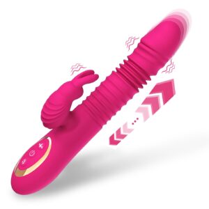 rabbit vibrator dildo for women vaginal health,realistic dildo g spot vaginal with 5 thrusting 10 vibration realistic anal vibrating clitoral clit g stimulation, heated adult sex toys…