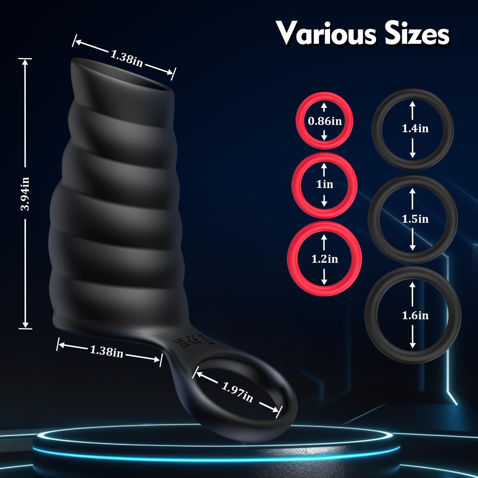 Vibrating Penis Sleeve Cock Ring - Enhancing Hardness & Long Lasting of Erections Sex Toys for Men, Male Vibrator with Remote Control 10 Stimulating Modes, Adult Sex Toys for Men or Couple