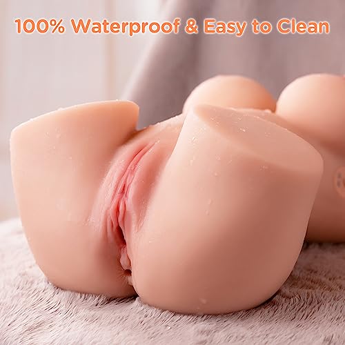 Vibrating Sex Dolls Male Masturbator, Isskis 7.5LB Realistic Torso Sex Doll Toys with 10 Vibration Modes, Automatic Hands Free Stroker 3D Lifelike Butt Pocket Pussy Ass Adult Sex Toys for Men