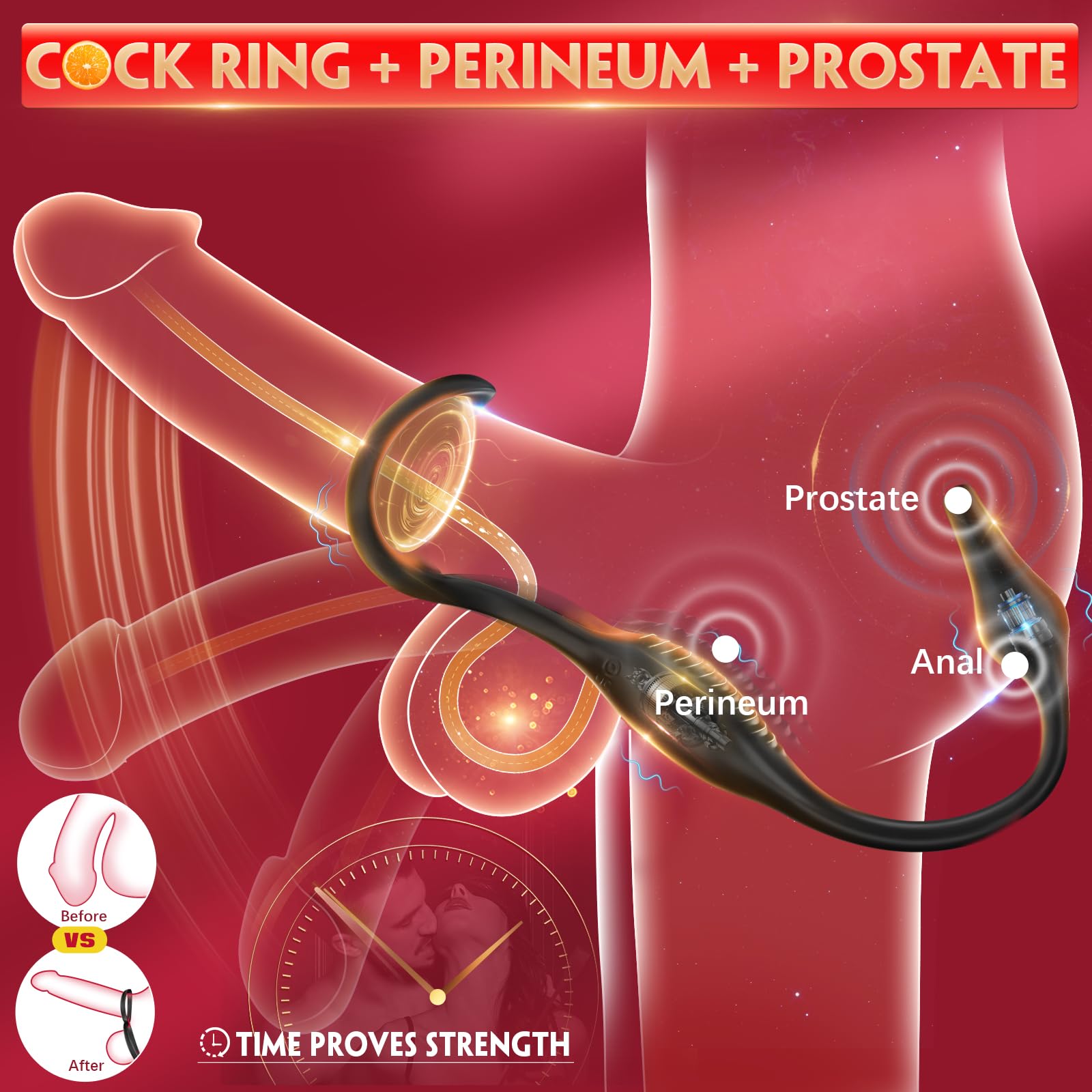 Male Sex Toys for Men Prostate Massager - 4 in 1 Vibrating Cock Ring Penis Ring with Remote Control, 7 Modes Anal Toys Butt Plug G Spot Vibrator Dildo Vibrating Anal Plug Adult Sex Toy for Couples Men