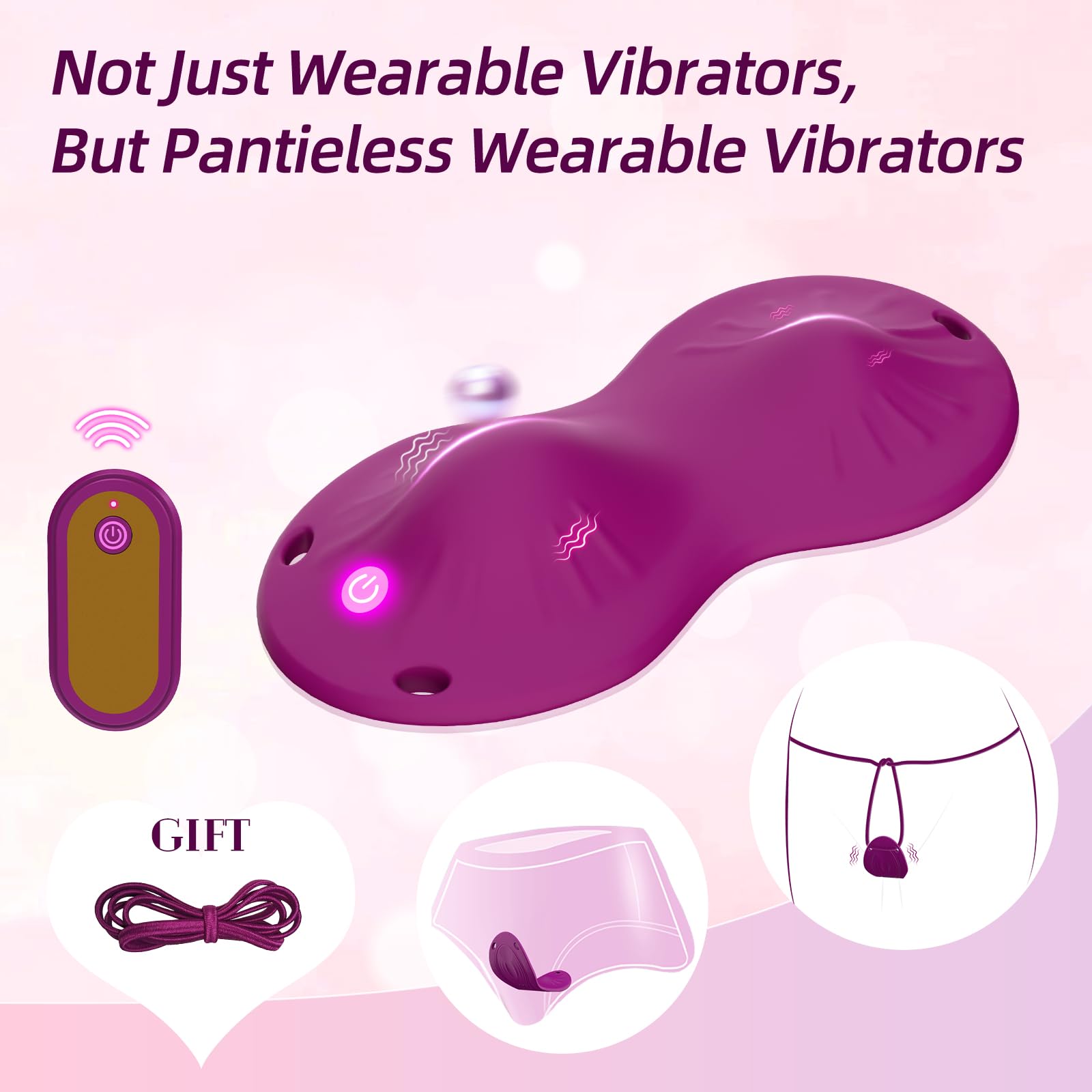 Wearable Panty Vibrators Sex Adult Toys and Games, Rose Women Mini Vibrator with 10 Vibration Modes Vibrating Panties Panty Clit Stimulator Dildos Massager for Beginner Couples