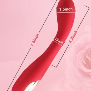 Alovegarden Clitoral G-Spot Powerful Rose Vibrator, Waterproof Dildo Clit Stimulator with 10 Vibration Modes, Softer and Flexible Sex Toy for Women, Clitoral Vibrator (Red)